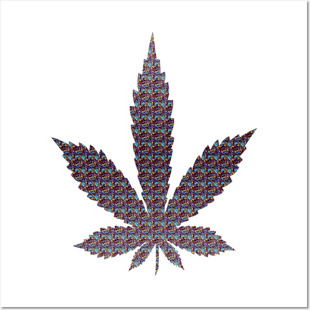 Trippy marijuana leaf Wall Art by PlanetGanja